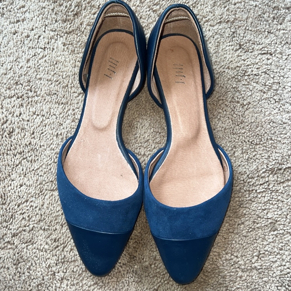 J. Jill Lynne Slingback Ballet Flats, Navy Suede/ Leather [Size 6.5] - Picture 2 of 9